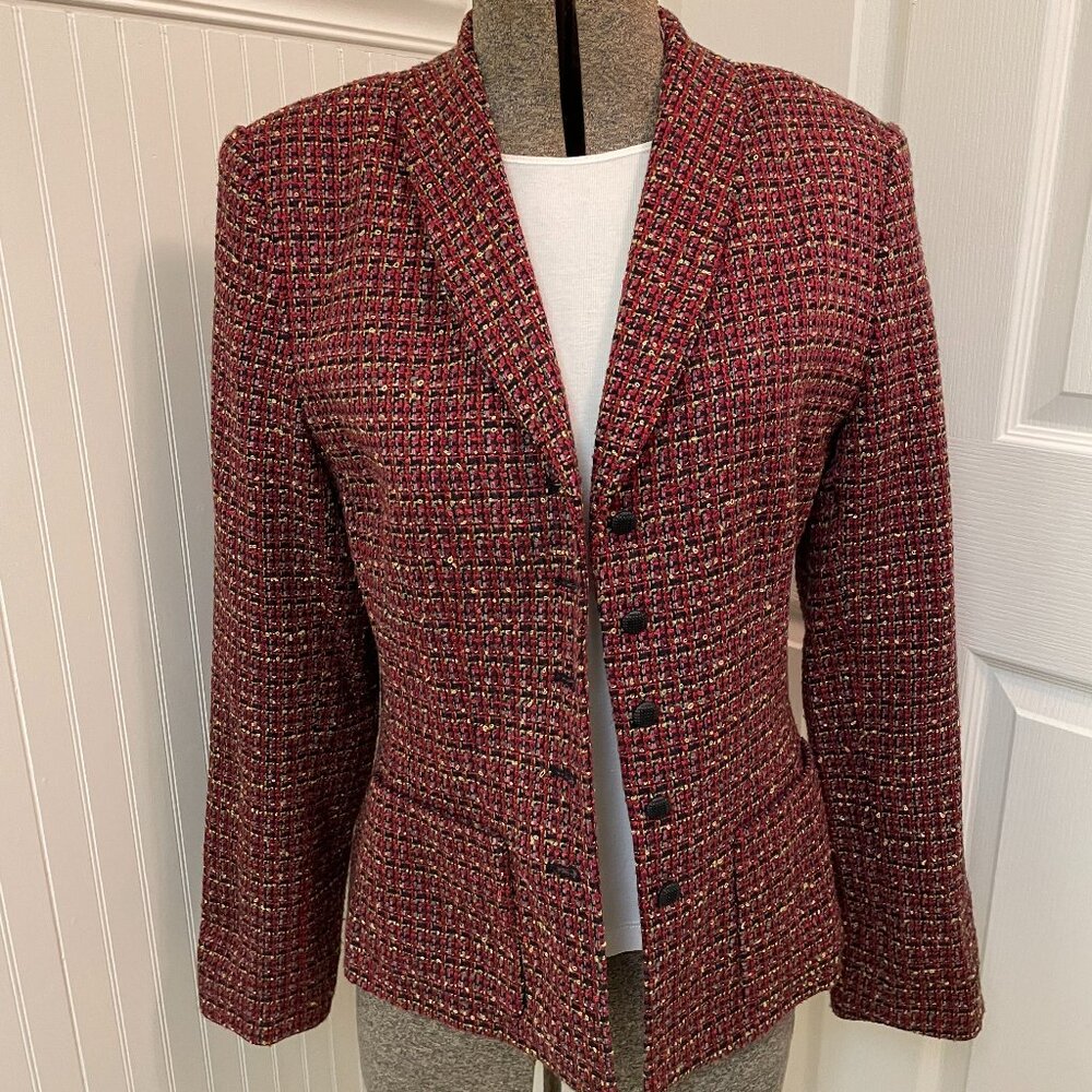 SAG HARBOR SIZE 12 MULTI COLOR, SHORT SUIT JACKET